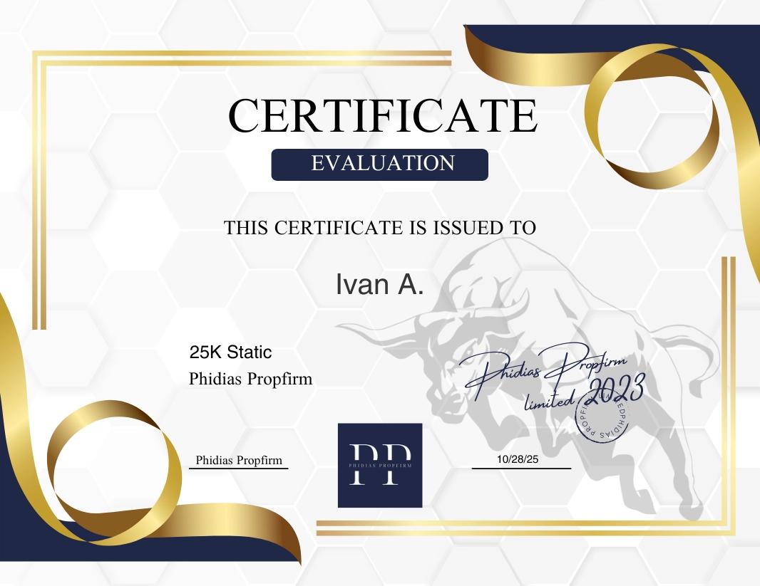 Diplôme de prop firm d'un élève