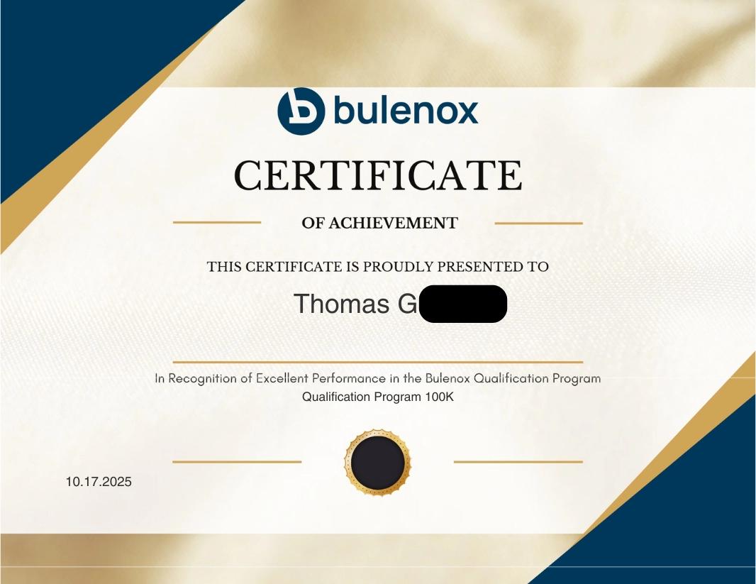 Diplôme de prop firm d'un élève