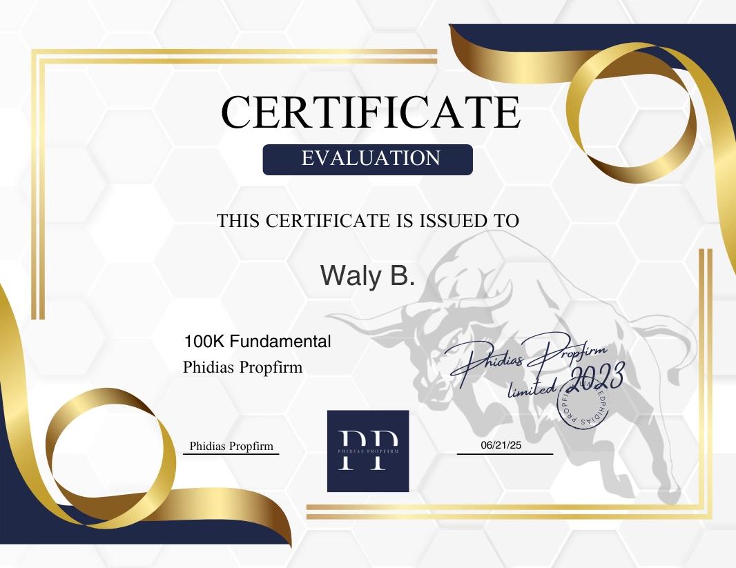 Diplôme de prop firm d'un élève