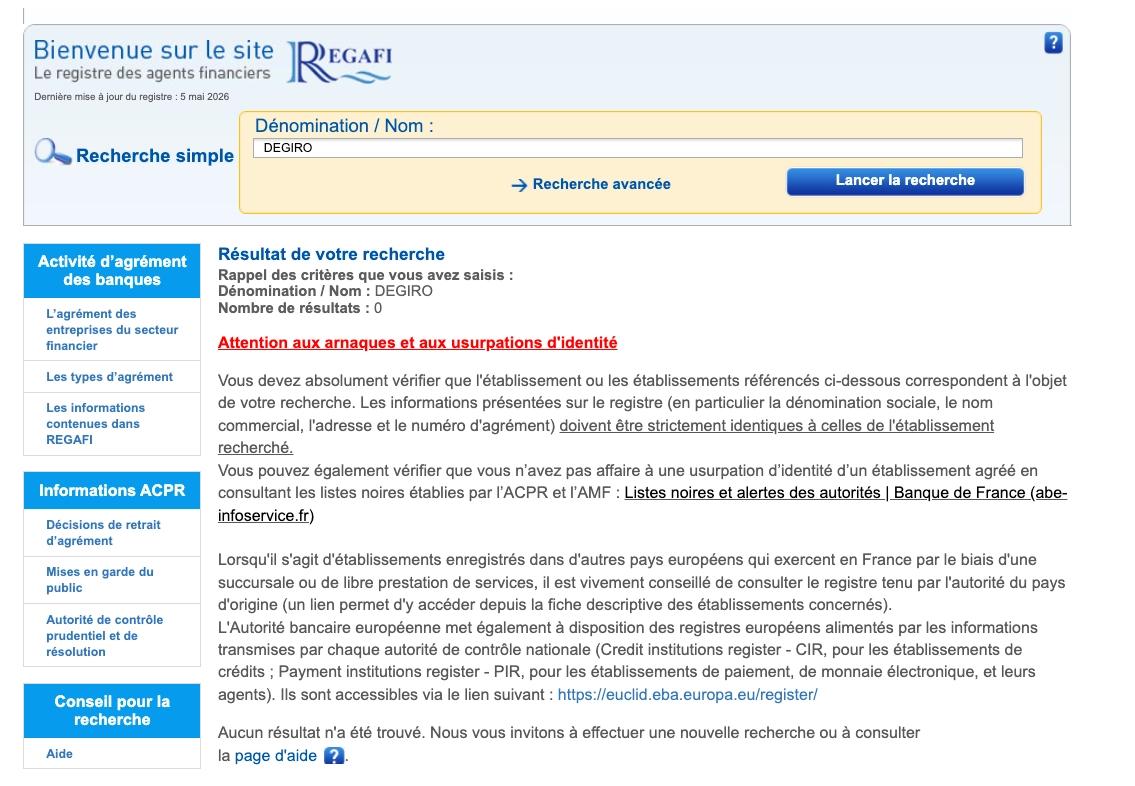 Exemple de mauvaise dénomination sociale d'un courtier.