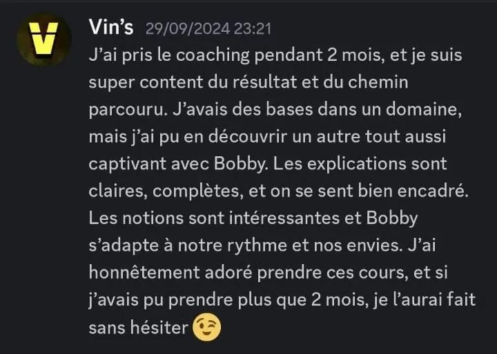 Témoignage de Vin's