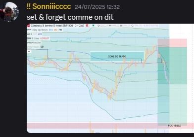 Screenshot d'un trade pris par Sonic