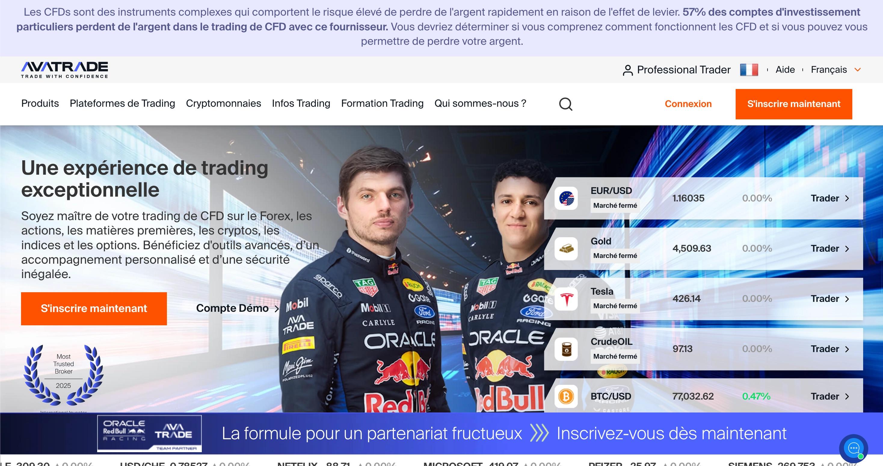 Avatrade page d'accueil