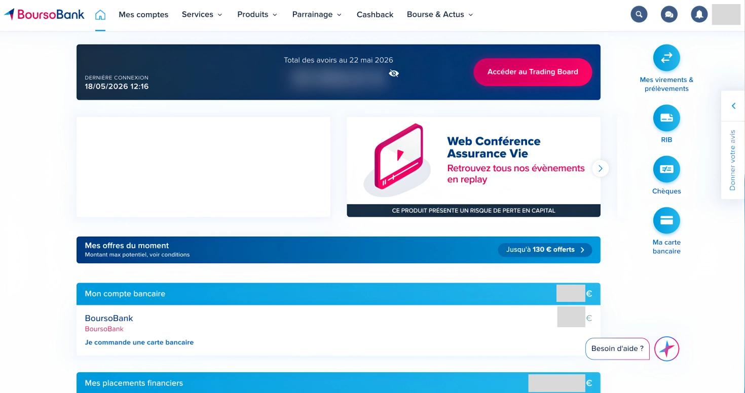 Plateforme Boursobank