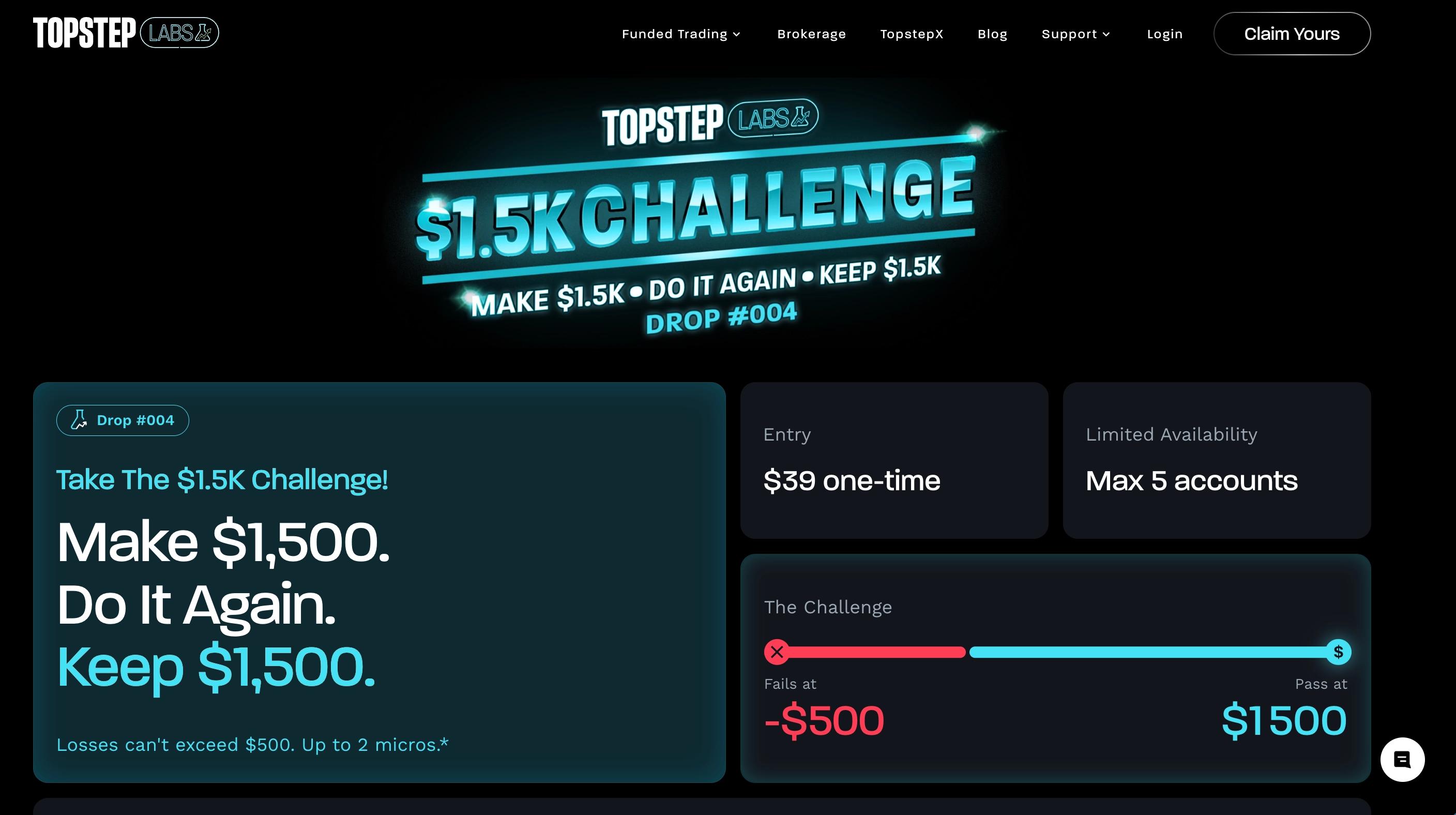 Topstep Labs - $1k5 challenge